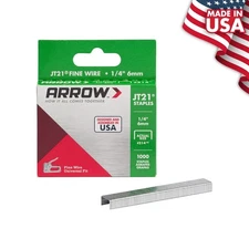 Arrow 214 JT21 Thin Wire Staples for Staple Guns and Staplers, Use for Upholster