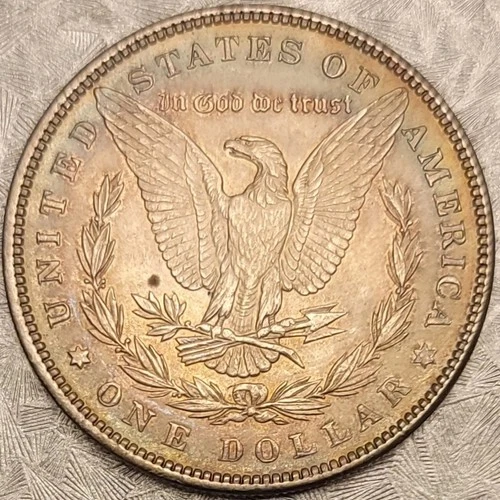 1897 (P) Morgan Silver Dollar - Looks UNC - ORIGINAL RAINBOW TONED BEAUTY!