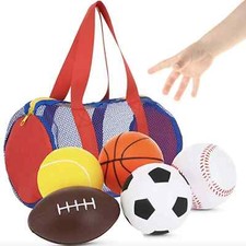 Balls for Kids, Toddler Sports Toys - Set of 5 Foam Sports Balls  FREE Bag