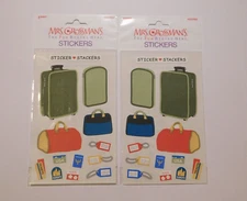 Mrs Grossman's Lot of 2 Sticker Sheets New Package ~Sticker Stackers Luggage~HTF