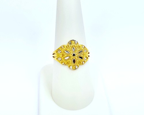 22K Solid Yellow White Gold Ring Genuine Hallmarked 916 Handcrafted Size US 8.5 - Picture 12 of 12