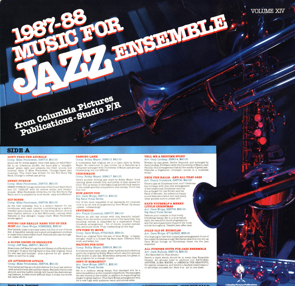 LP 1987-88 MUSIC FOR JAZZ ENSEMBLE DAVE WOLPE MIKE PENDOWSKI VOL