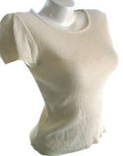 Vintage 1970's 80's Pale Yellow Ribbed Sweater Juniors M S ILGWU Union Made READ