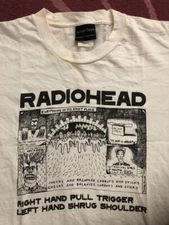Band Radiohead 2000 reprint white short sleeve Unisex T shirt vtg NH13917