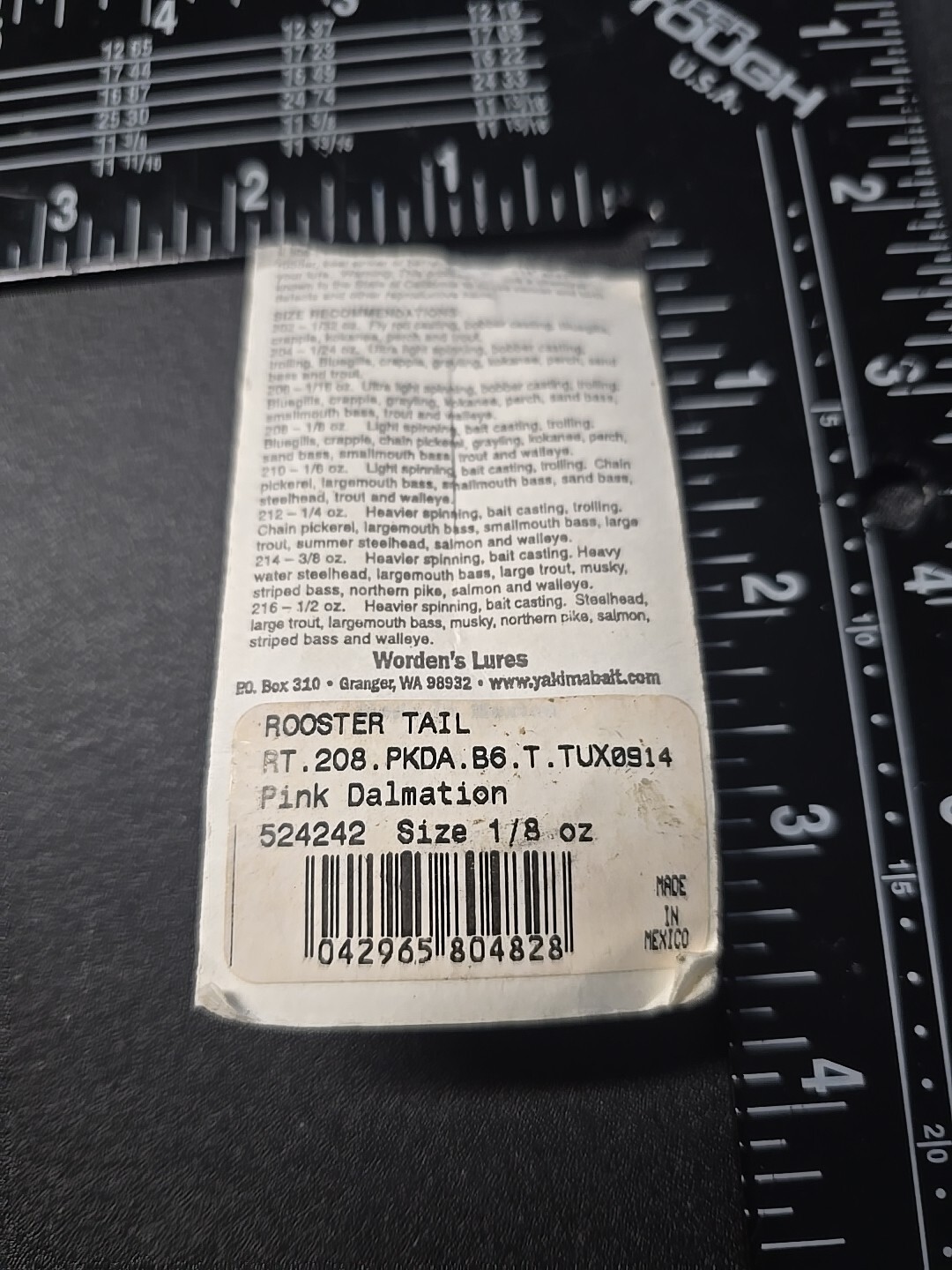 [1] Wordens Rooster Tail 1/8 oz Yakima Bait Company