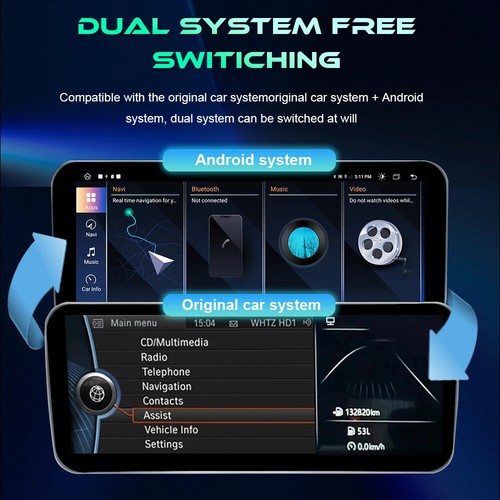 For BMW 3/4 Series F30 F31 F32 F34 F36 2018-21 Auto CarPlay Car Radio GPS Screen - Picture 2 of 30