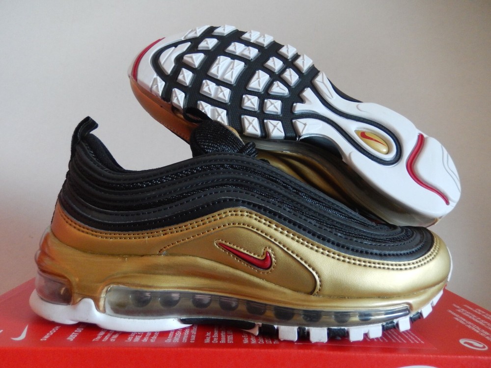 Nike Air Max 97 QS Black Red Gold Medal Men Women Size 5 6.5 AT5458-002