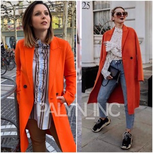 zara orange coat