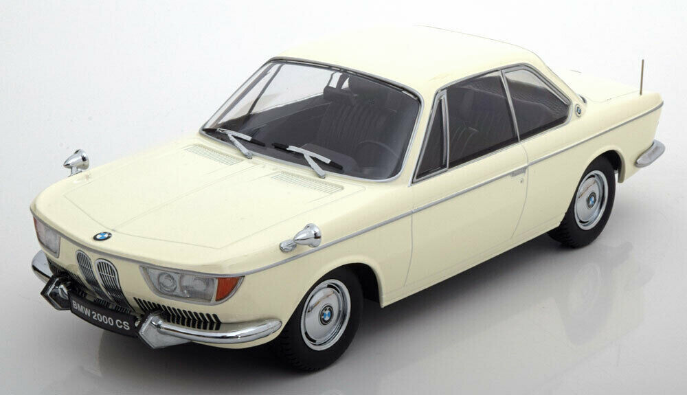 BMW 2000 CS Coupé 1965 – KKSCALE 1/18 – Crème, 1000 Pièces, Métal