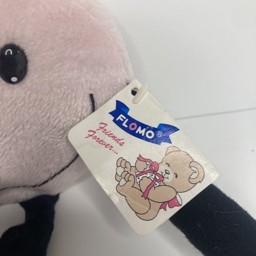 Flomo Pink Smiley Emoji Tags Plush Stuffed Animal Toy Long Legs Arms RARE 11" - Picture 3 of 8