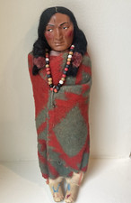 Vintage Rare Native American Indian Man Skookum Bully Good Blanket Doll 12"