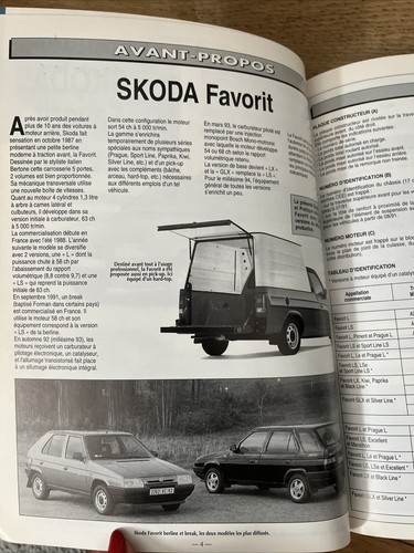 REVUE TECHNIQUE SKODA FAVORIT 1.3 L LS LSE LX GLX BLACK SILVER LINE SPORT PICK - Picture 4 of 13