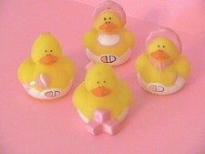 NEW LOT OF 12 BABY GIRL SHOWER THEMED MINI RUBBER DUCKS