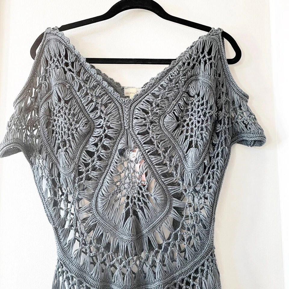 • New • PilyQ Crochet Tunic Swim Cover-Up • M/L - Free Shipping - Image 4 of 4
