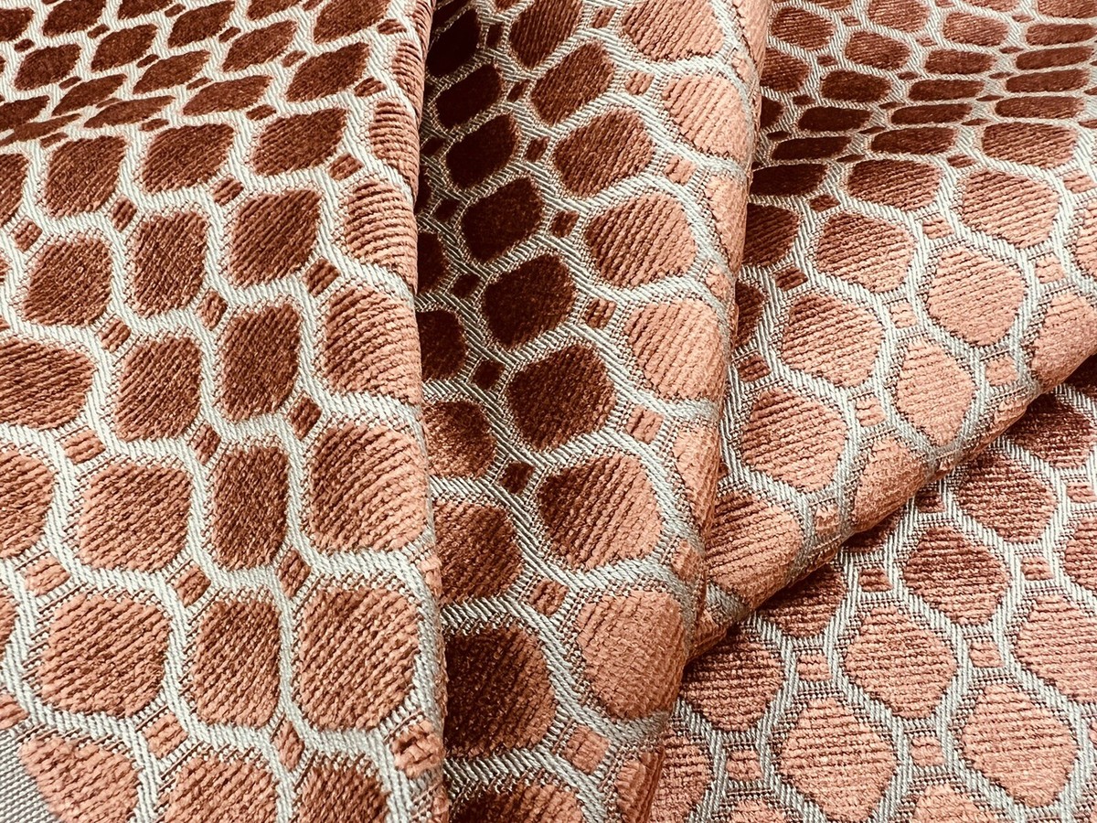 GP & J Baker Geometric Cut Velvet Fabric- Indus Velvet