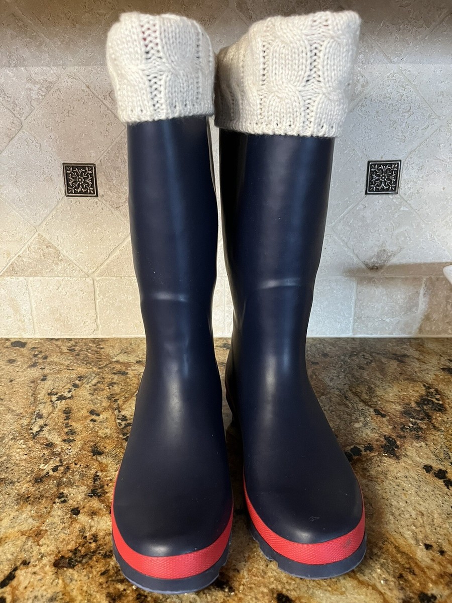 Aldi Serra Tall Rain Boots Women’s Size With Removable Knit Liner Navy  Blue