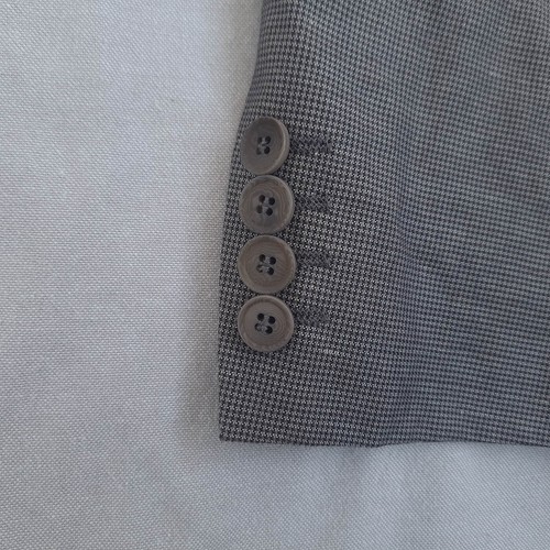 Hugo Boss 55% Linen 45% Cotton Mens Sport Coat Size 40L Blazer Jacket Gray - Picture 4 of 24