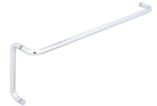 Opus II 24" Cuttable Towel Bar and 8" Pull Shower Door Combo - Polished Chrome
