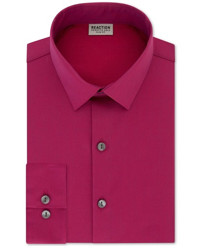 Solid Dress Shirt, Magenta 