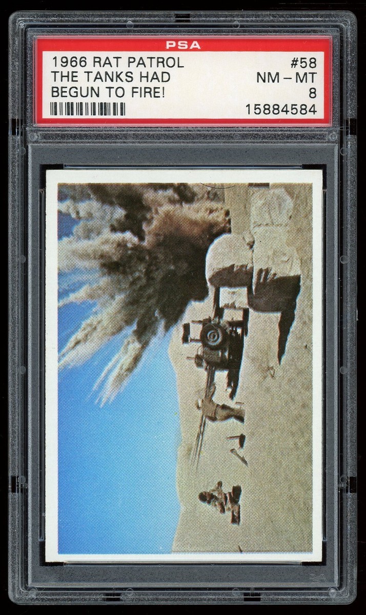 1966 Topps Rat Patrol Card #58 The Tanks Had Begun to Fire PSA 8