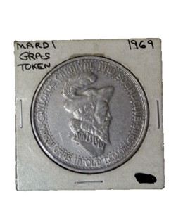 1969 Year of the Cardinal Gaylords Carnival Silver toned Medal Token Mardi Gras