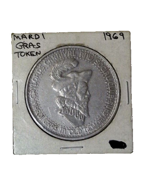1969 Year of the Cardinal Gaylords Carnival Silver toned Medal Token Mardi Gras