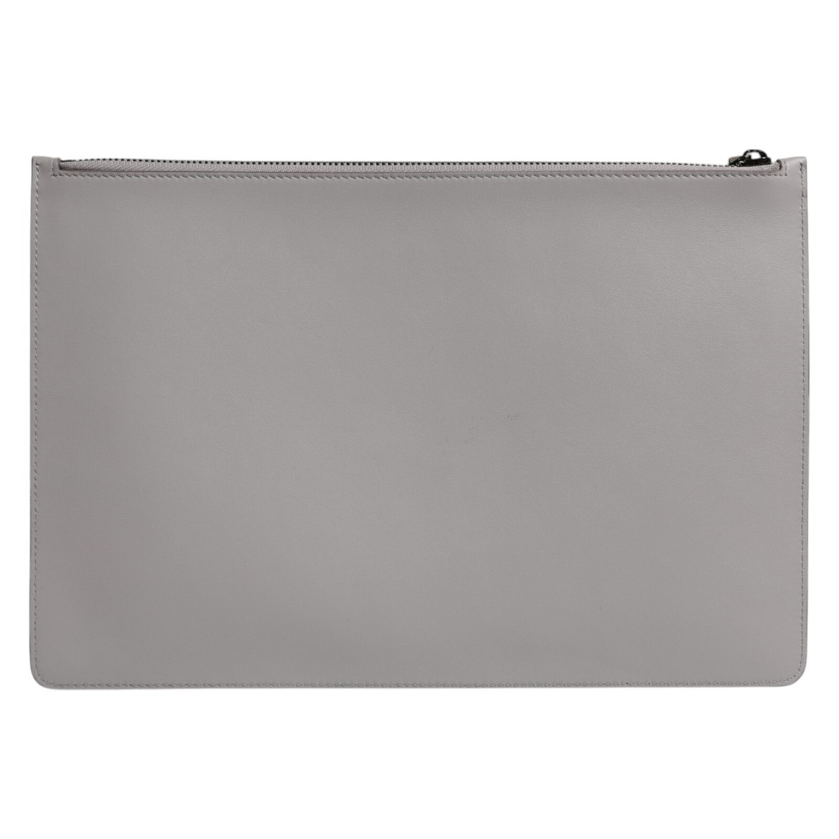 DOLCE & GABBANA 手袋 グレー DOLCE & GABBANA Bag Gray Solid Leather DG Logo Men Clutch