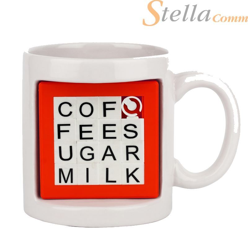 Word Puzzler Mug Novelty Game Puzzle Coffee Tea Cup