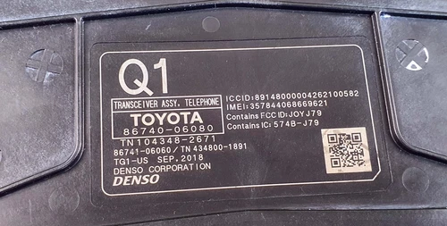 Lexus Es350 ES300H 2019-2021 TRANSCEIVER ASSEMBLY Telematic module 86740-06080 - Picture 2 of 12