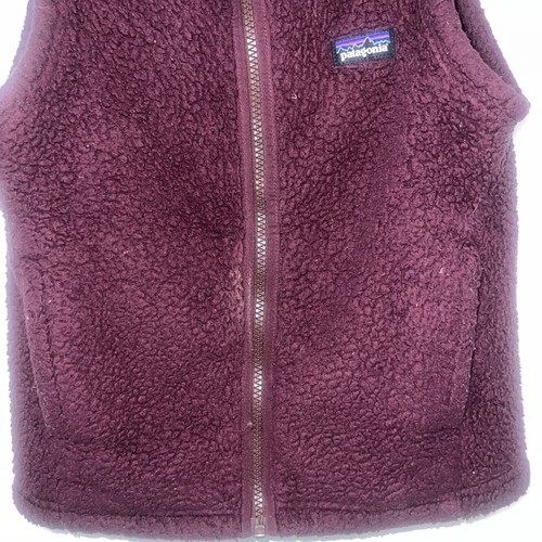 Patagonia Vest Kids Burgundy Full Zip Fleece Size S 7-8 - Picture 3 of 9