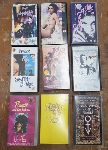 Prince X9 VHS Videos VHS Purple Rain / Graffiti Bridge / Under Cherry Moon Diamonds