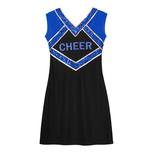 Kids Girls Dress Patchwork Dress Glittery Uniform Cheer Leader Costumes Dance - Picture 86 of 88