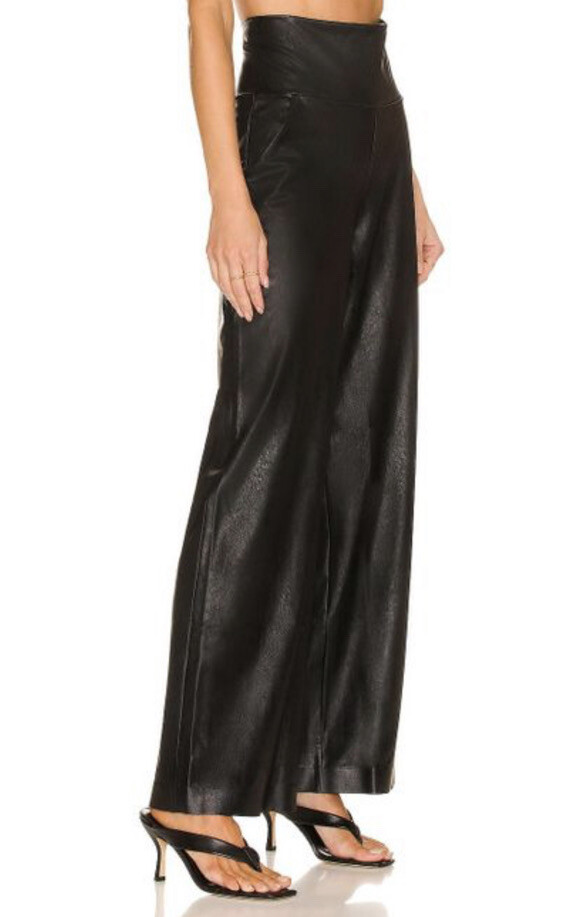 NWT Commando Faux Leather Wide Leg Pant - SLG66 - Black - Medium image 3
