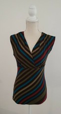 Vixen Women's Size Large Sleeveless Multicolored Striped Top Made in USA