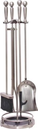 BRAND NEW HOMEBASIX 5 PIECE ANTIQUE SILVER 30" FIREPLACE SET TOOLS 0307132 - Bild 1 von 1