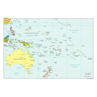 OCEANIA 2012 MAP PRINT ONLY ART POSTER HP3779
