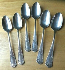 6 Frank W. Smith Sterling Silver Teaspoons  1890 CELLINI 5&5/8"