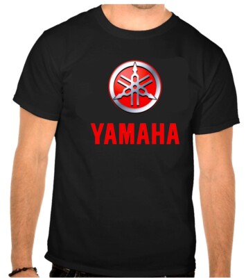 YAMAHA MOTORCYCLE Biker Motorrad Race Logo SCHWARZE T-Shirt - 589