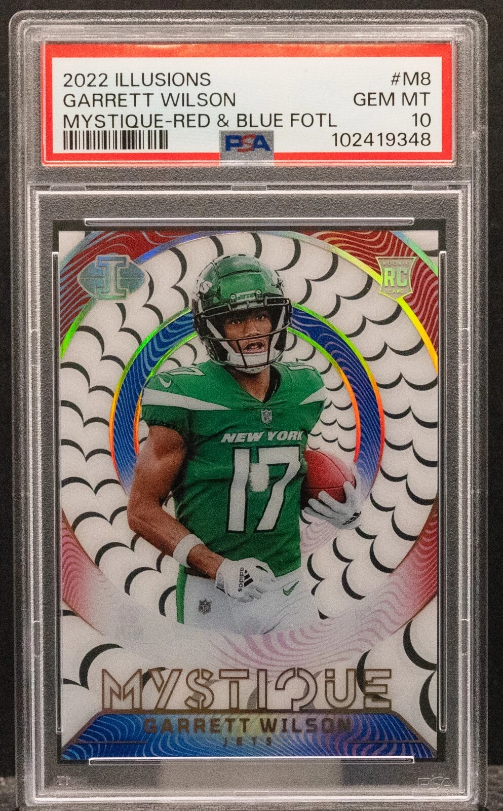 Garrett Wilson Panini Illusions Mystique #M8 Red & Blue Fotl