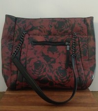Simply Vera by Vera Wang Signature Large Hand Bag Deep Red & Black 15" L 11"H