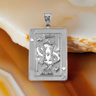 Sterling Silver King of Spades Poker Card Pendant