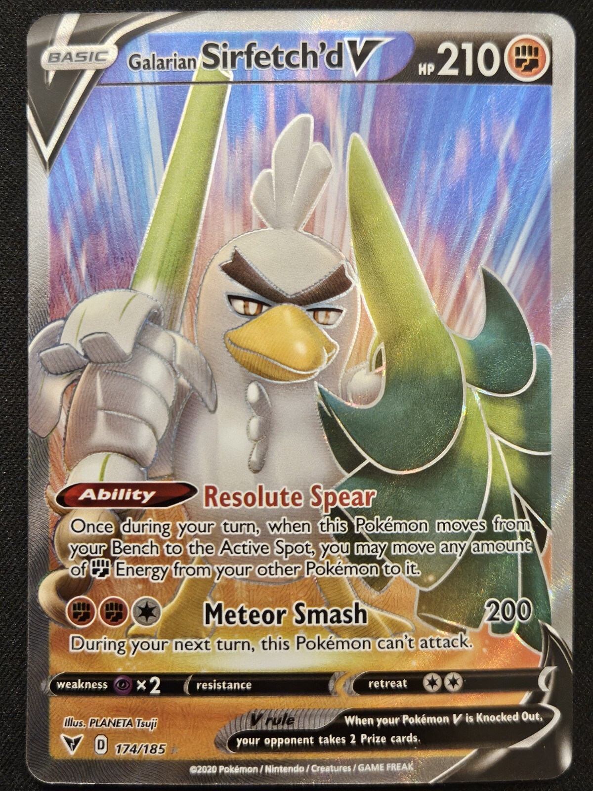 Galarian Sirfetch'd V 174/185 SWSH Vivid Voltage FA Ultra Rare Holo Pokémon NM
