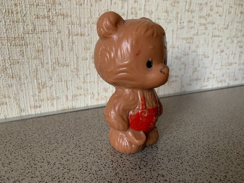 Vintage Soviet Blown Plastic Toy. Winnie the Pooh Bear with a Spoon. USSR - Picture 7 of 11