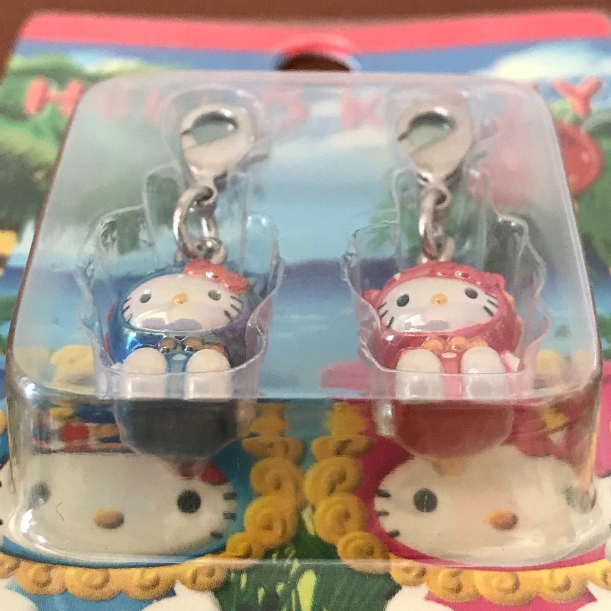 Hello Kitty Okinawa Shisa Pair Strap Keychain Japan Exclusive