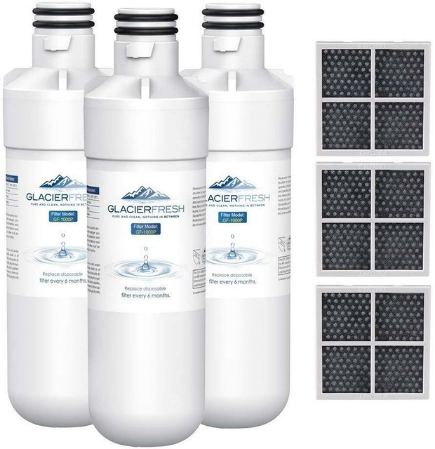 3 Refrigerator Water Filter And Air Filter Fits LG LT1000P LT120F