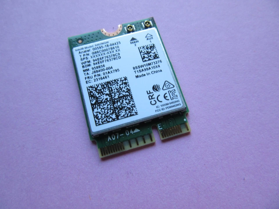 Intel 9462NGW Dual Band WLAN WiFi Wireless Card Bluetooth 5.1 Lenovo FRU 01AX795 - Image 3 of 4