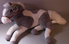 Toys R Us Geoffrey Animal Alley Gray  White Plush Lying Down Pinto Pony 28"