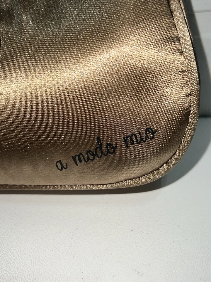 Novo com etiquetas! MiniPa por LE PANDORINE Bolsa Pequena de Bronze Dourada - Imagem 4 de 4
