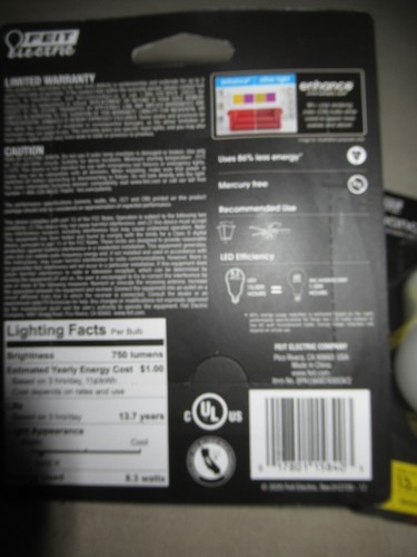 Feit Electric LED Light Bulb E12 Base 2 Pack x 2 (15840) - Picture 2 of 2