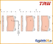 Brake pad set, disc brake TRW GDB1871 for Lancia
